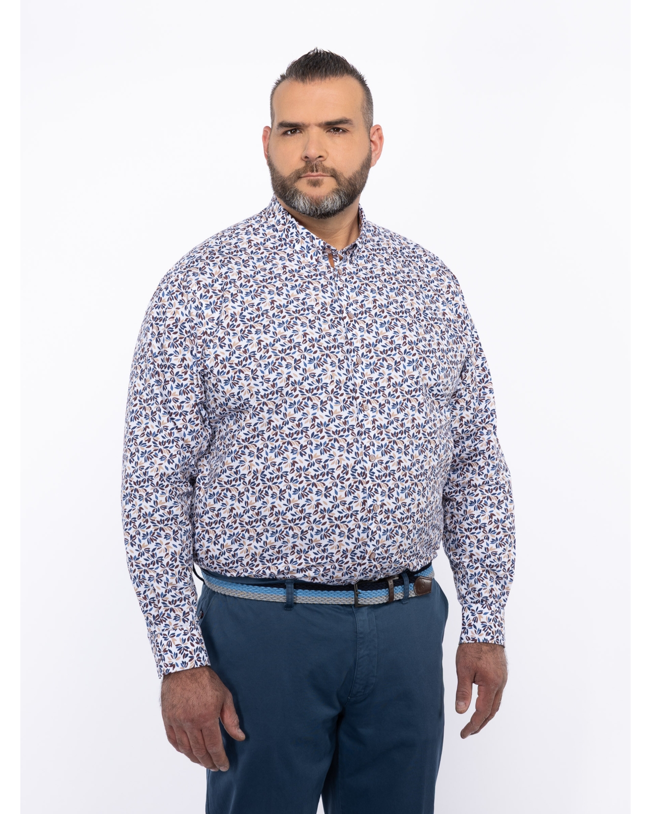 Chemise grande taille bleu