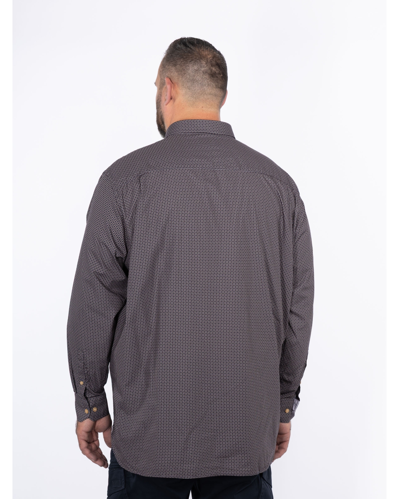 Chemise géométrique grande taille marron