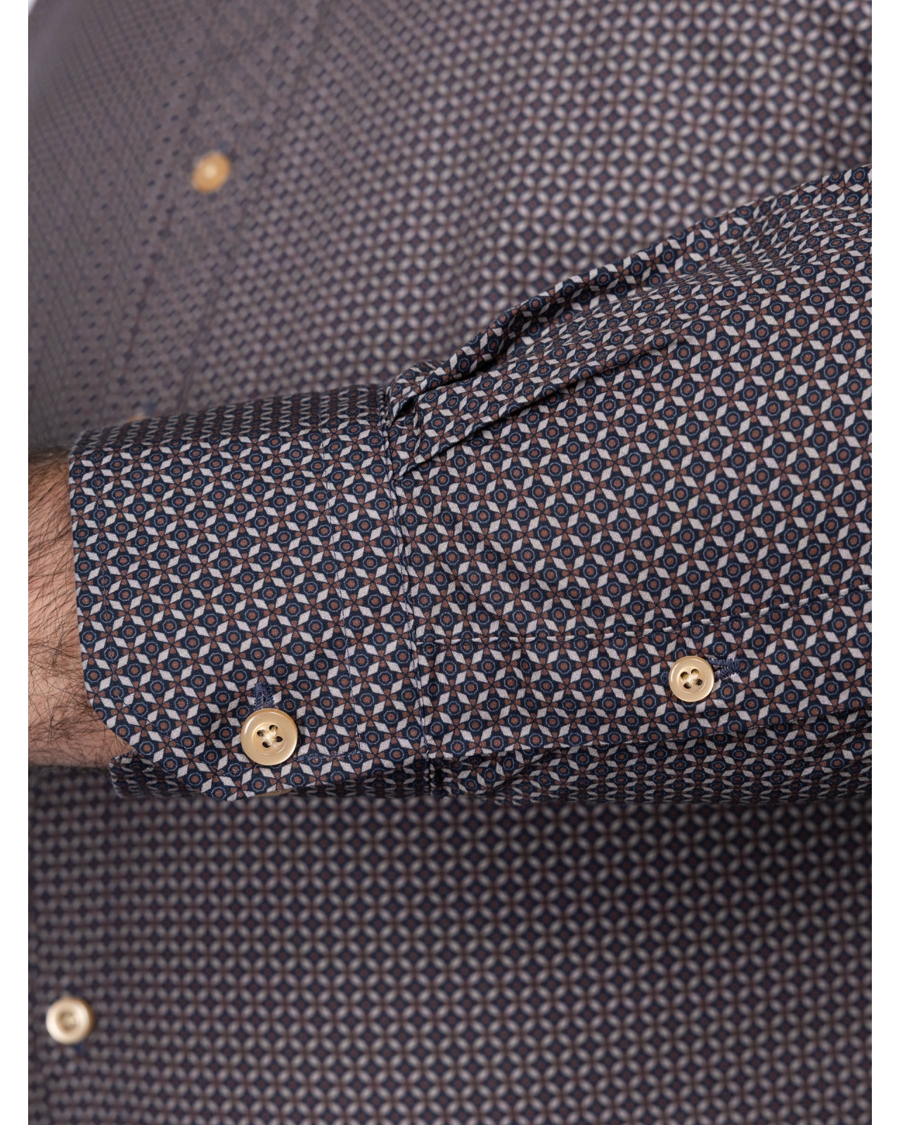 Chemise géométrique grande taille marron