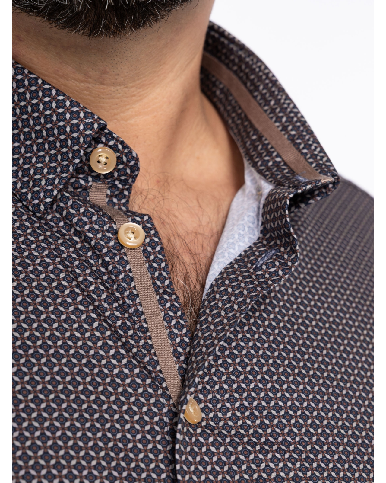 Chemise géométrique grande taille marron