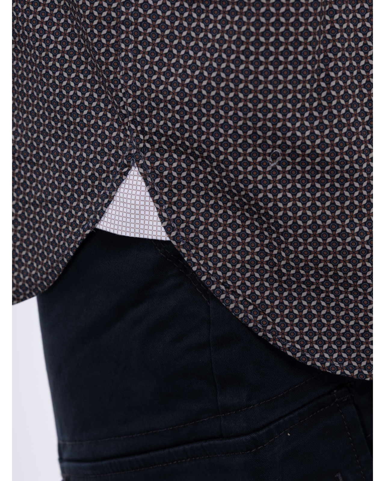 Chemise géométrique grande taille marron