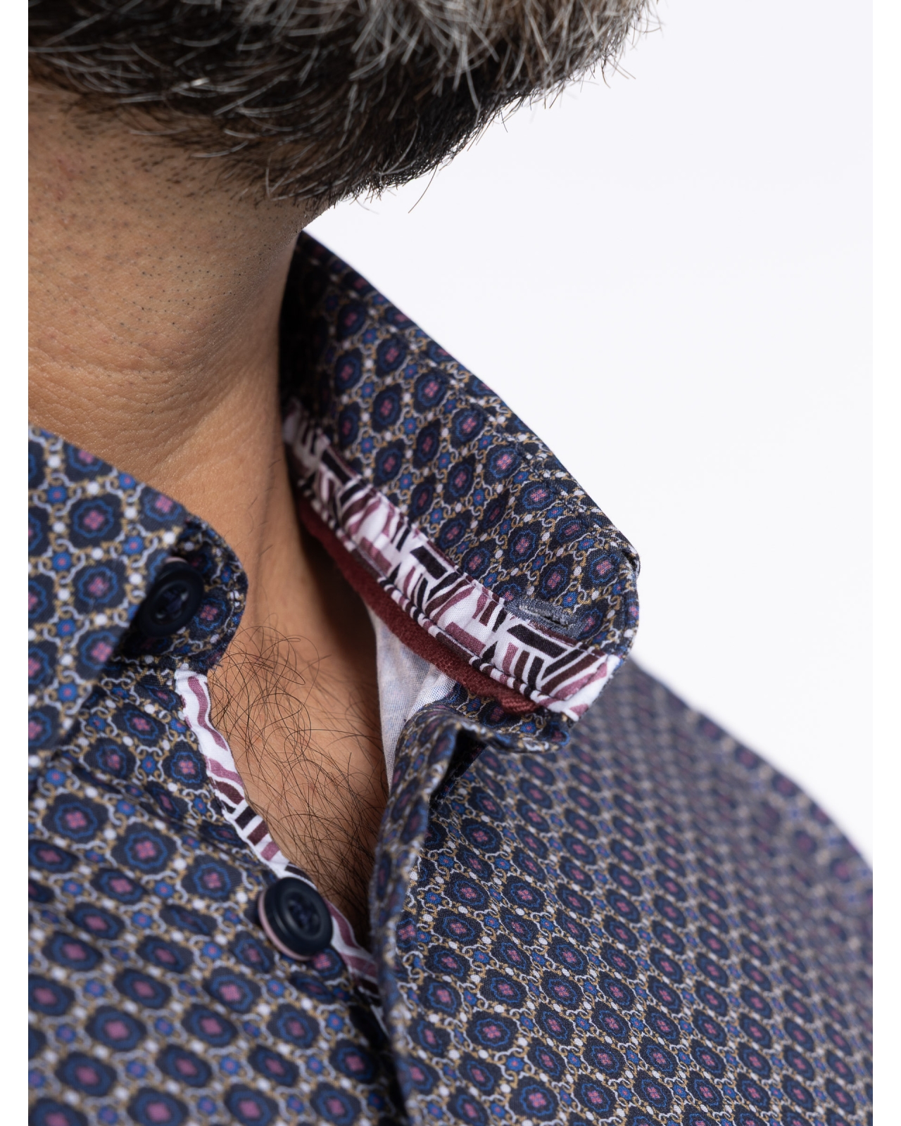 Chemise géométrique grande taille bleu marine