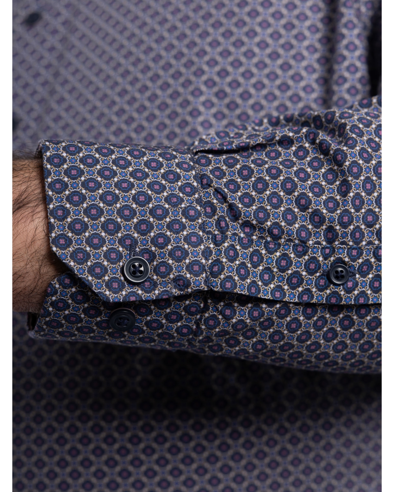 Chemise géométrique grande taille bleu marine