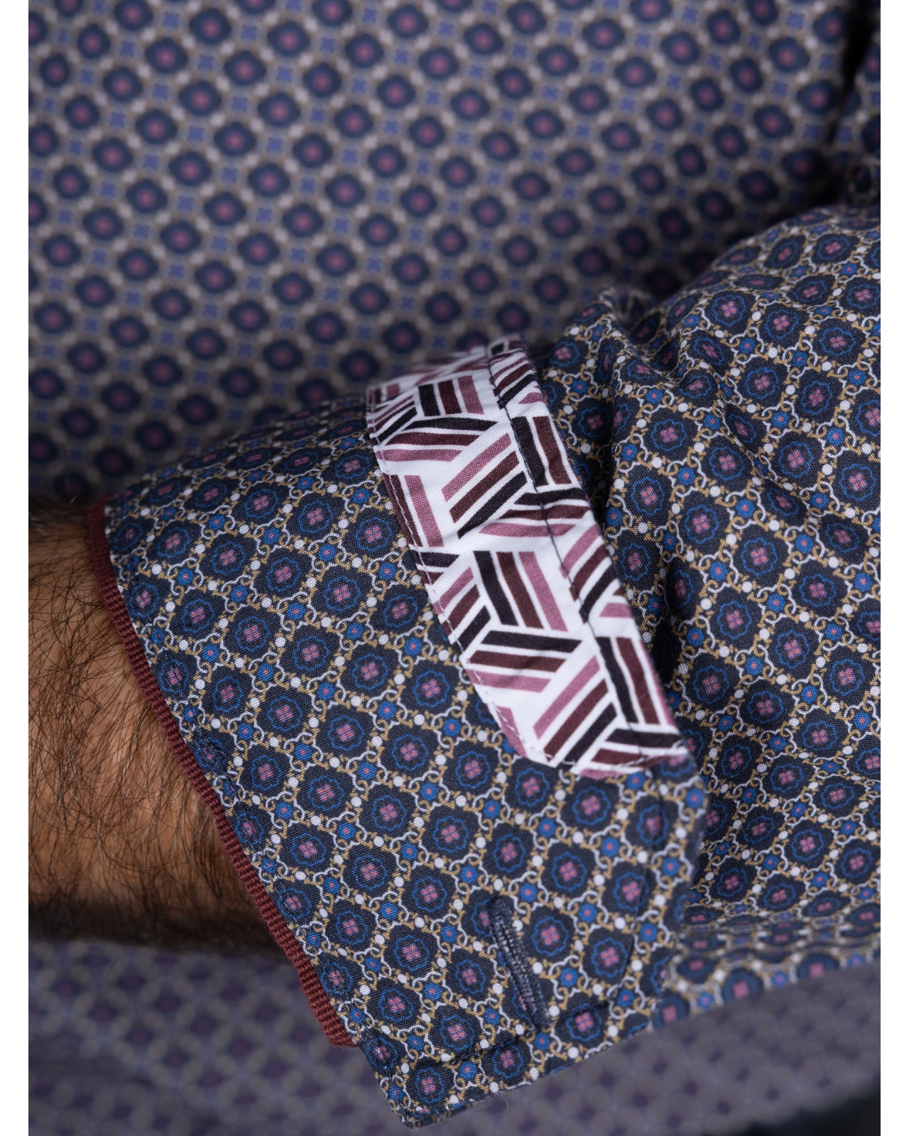 Chemise géométrique grande taille bleu marine