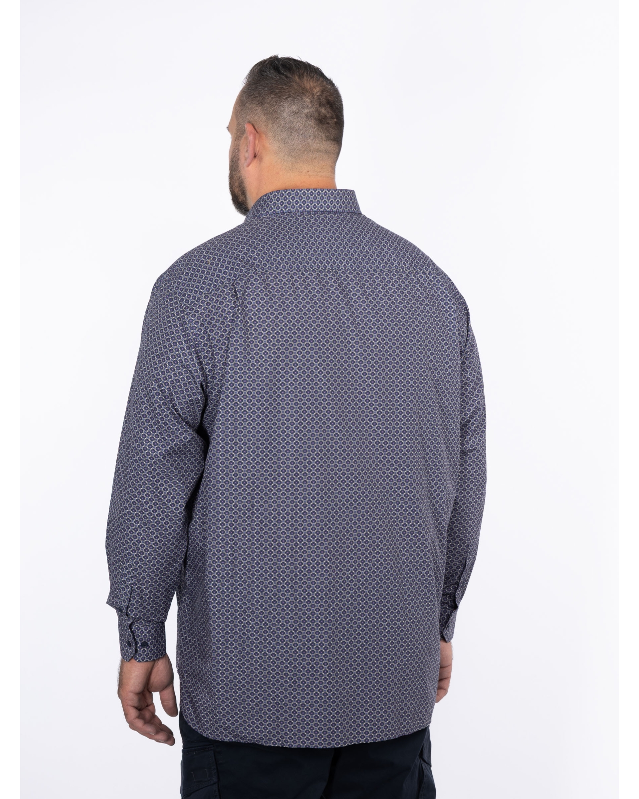 Chemise géométrique grande taille bleu marine