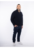 Pull demi zippé grande taille bleu marine