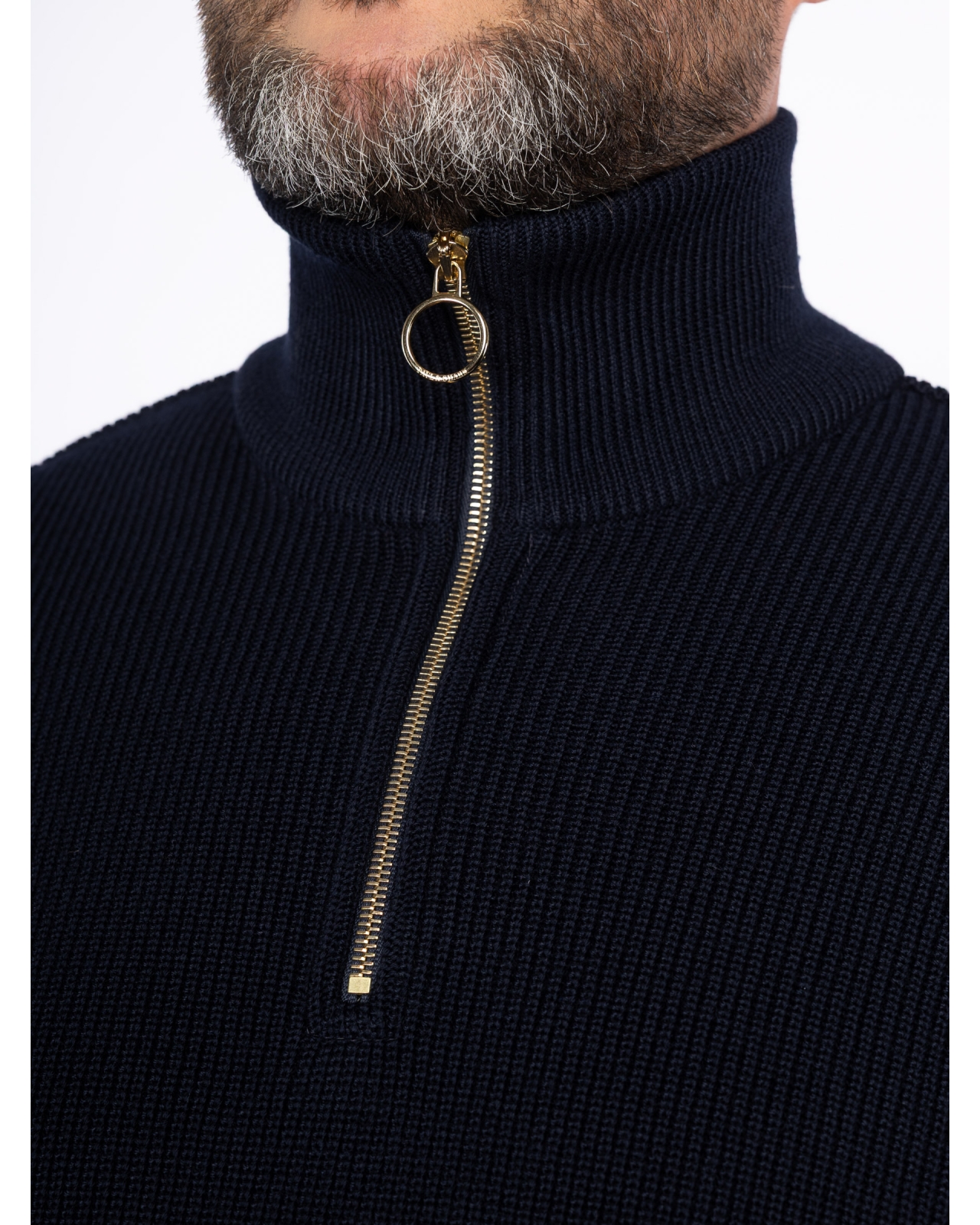 Pull demi zippé grande taille bleu marine