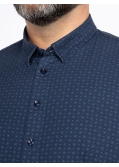 Chemise à pois grande taille bleu marine