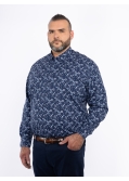 Chemise à fleurs grande taille bleu marine
