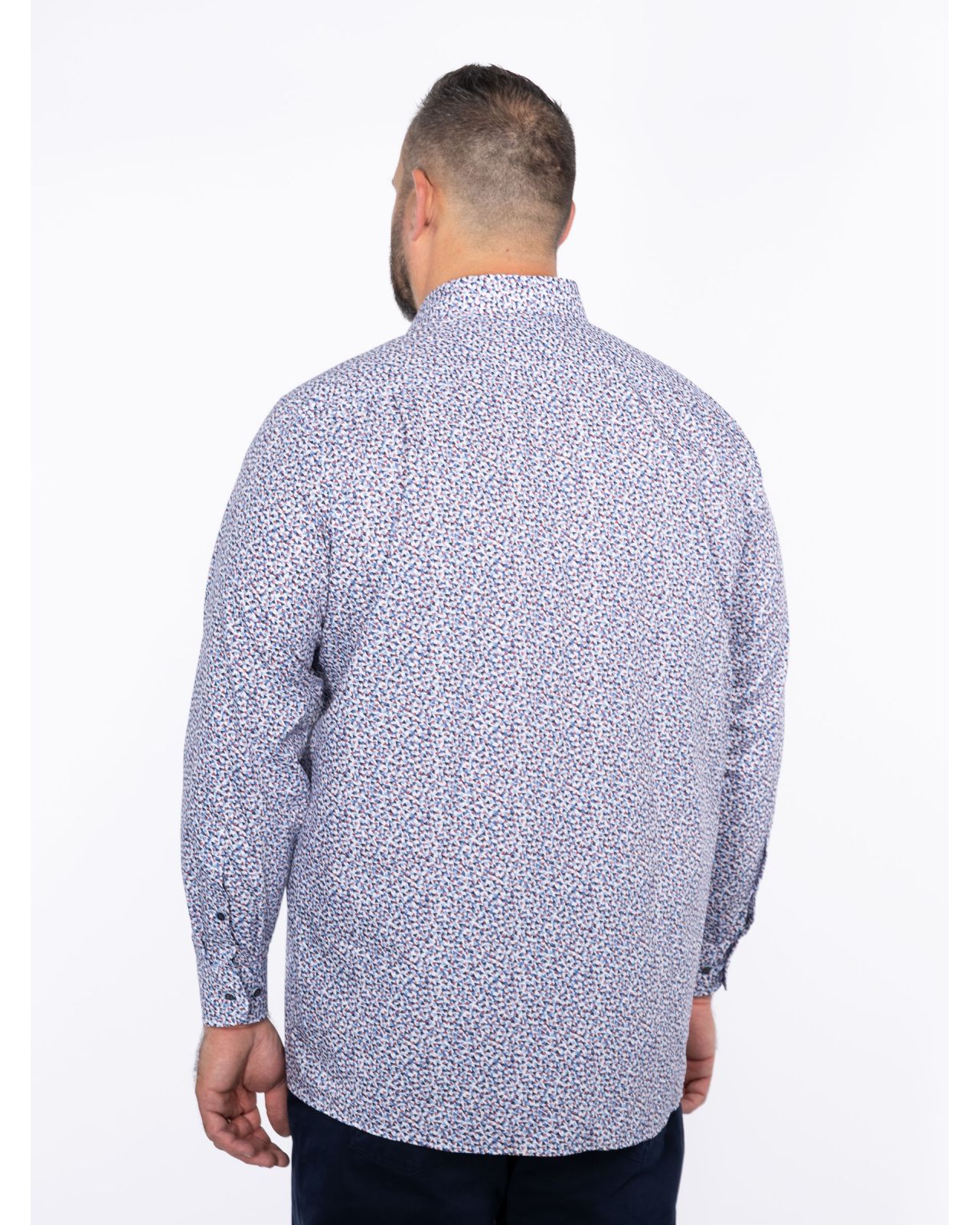 Chemise facile à repasser grande taille bleu