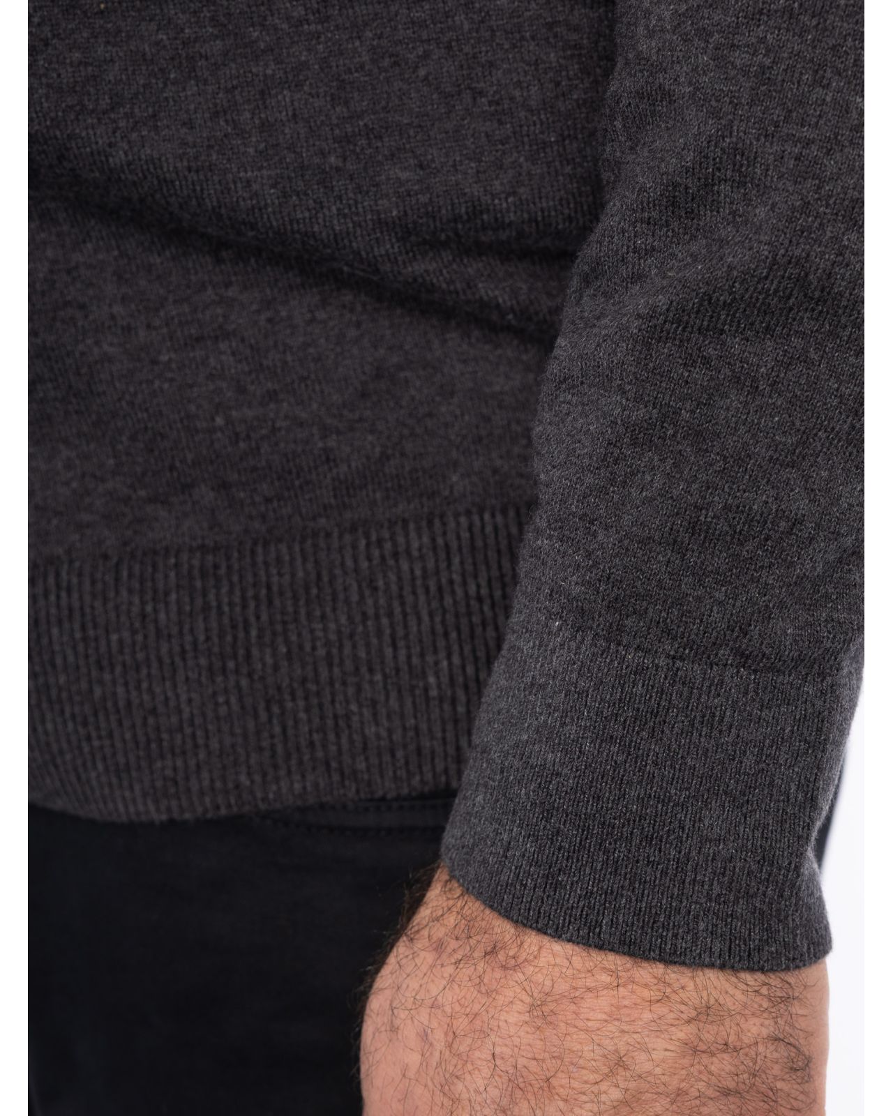 Pull coton cachemire grande taille anthracite