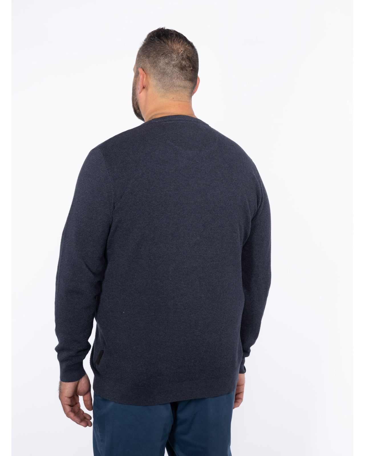 Pull chiné grande taille bleu marine