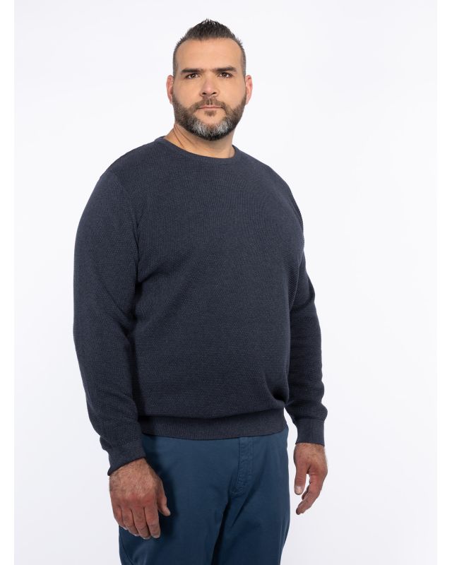 Pull chiné grande taille bleu marine