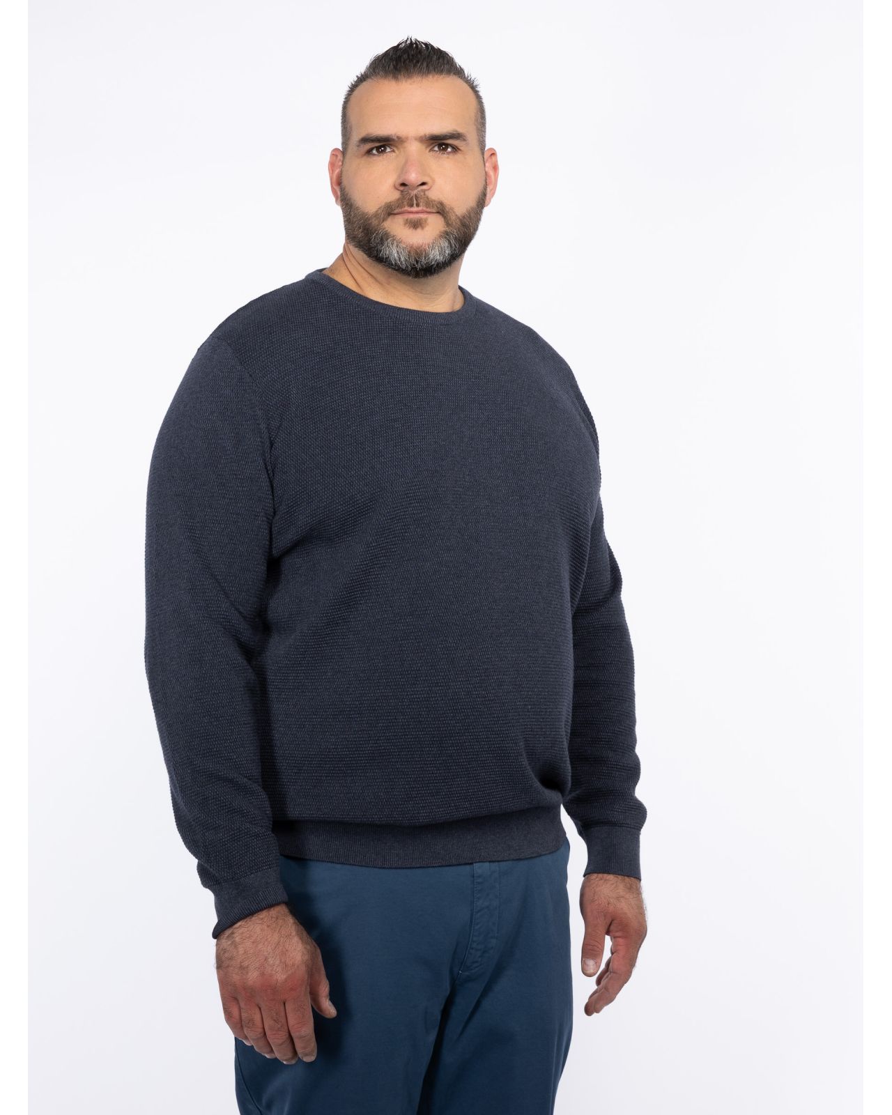 Pull chiné grande taille bleu marine