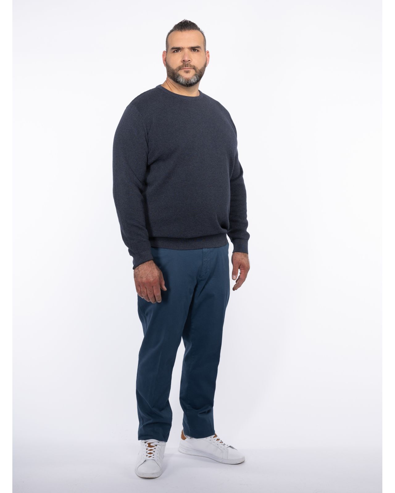 Pull chiné grande taille bleu marine