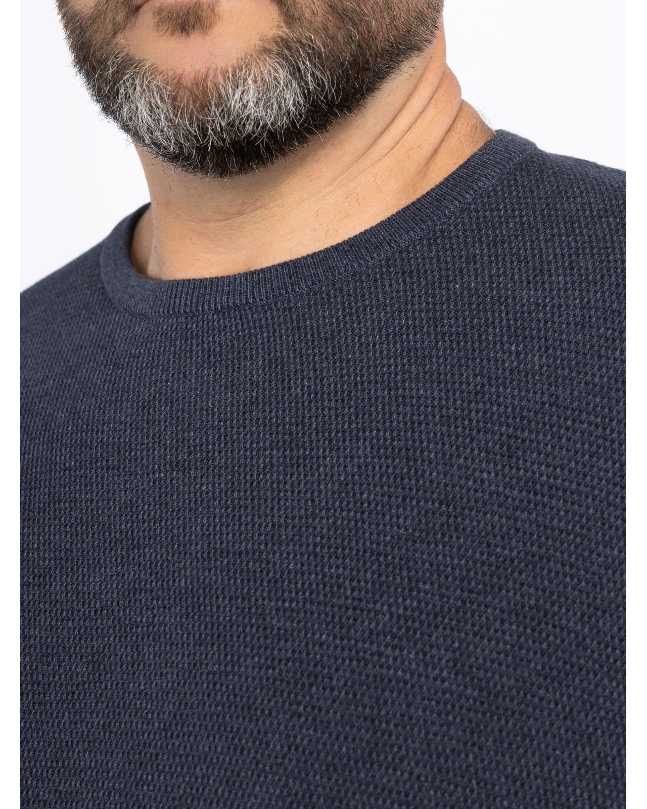 Pull chiné grande taille bleu marine