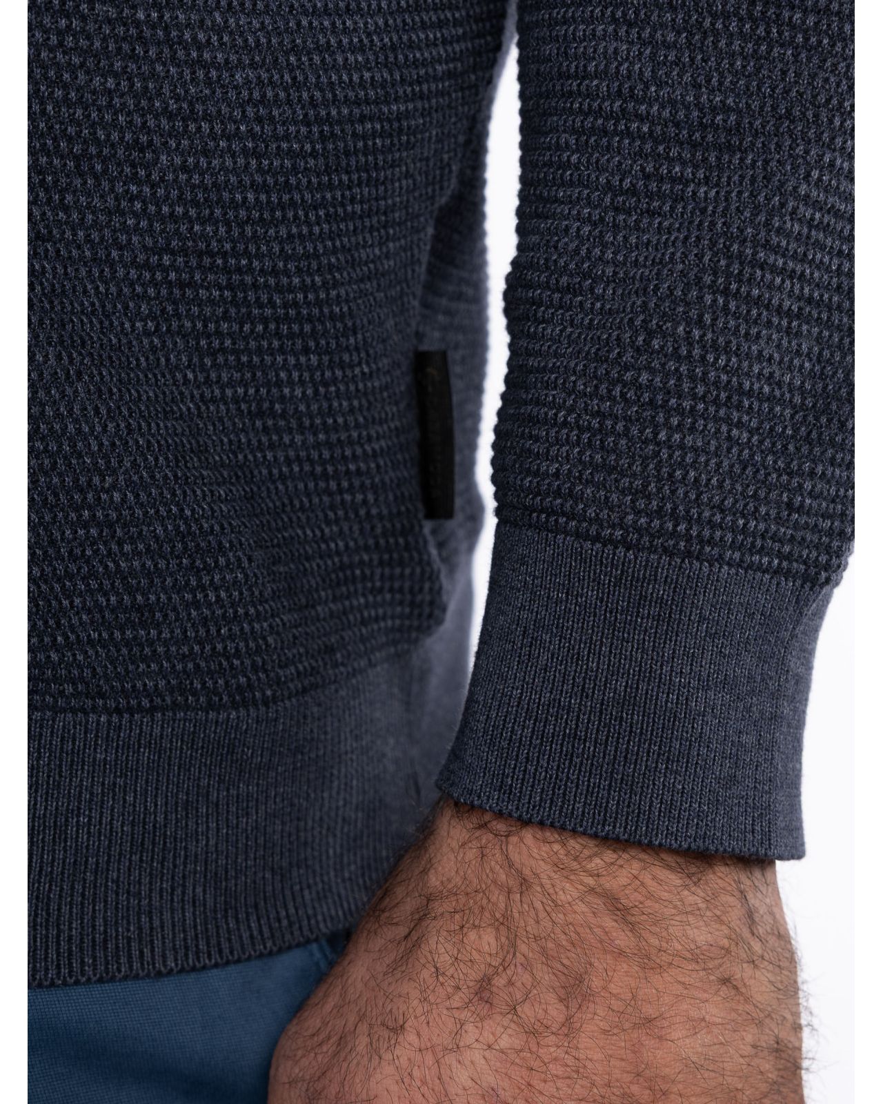 Pull chiné grande taille bleu marine