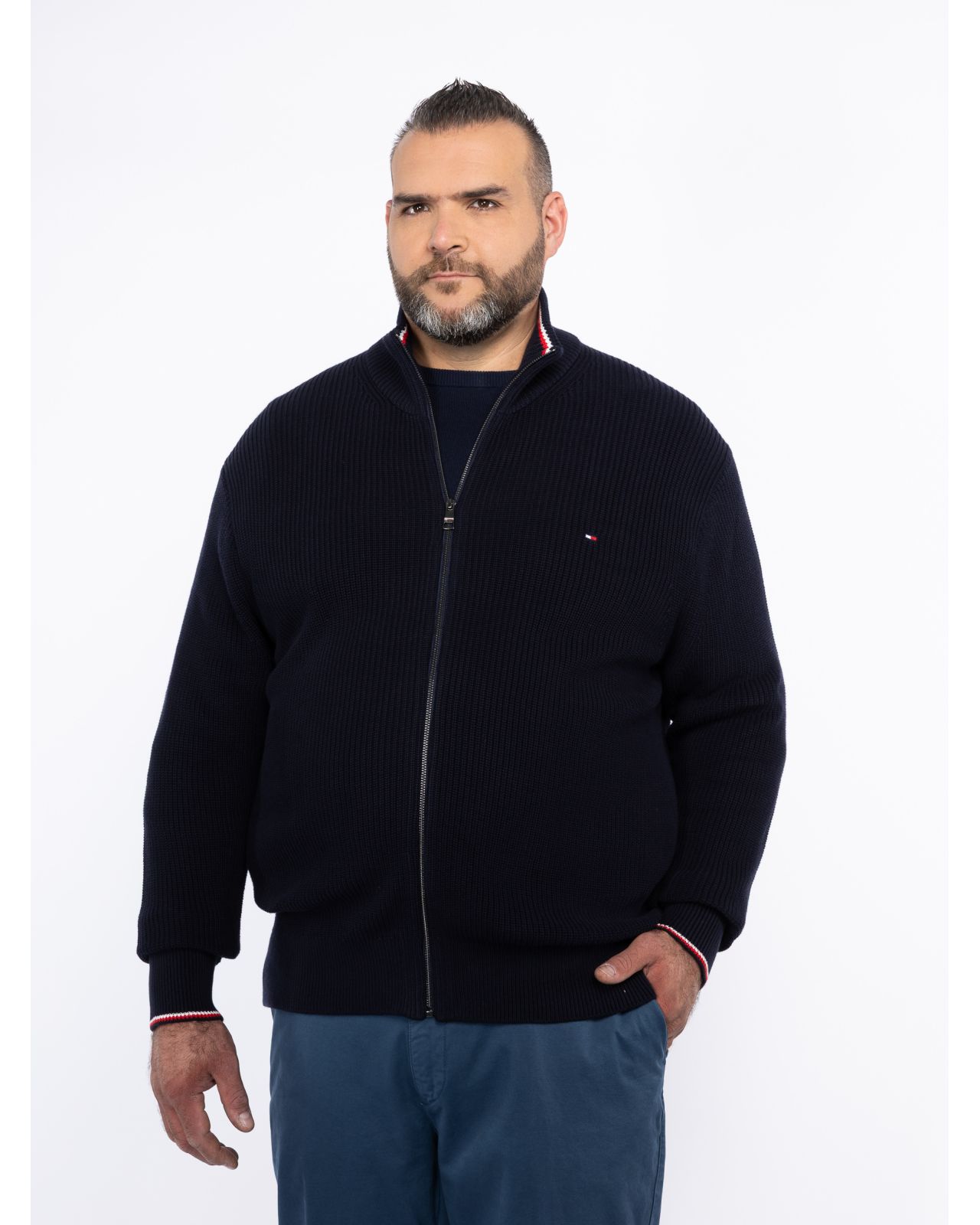 Gilet zippé grande taille bleu marine