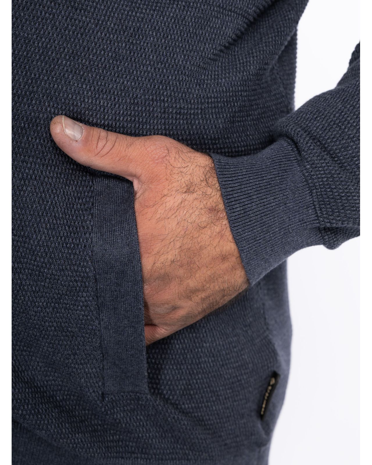 Cardigan zippé chiné grande taille bleu marine