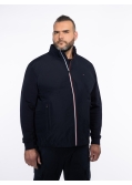 Blouson bimatière grande taille bleu marine