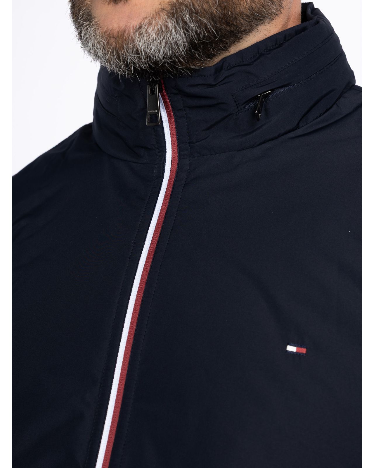 Blouson bimatière grande taille bleu marine