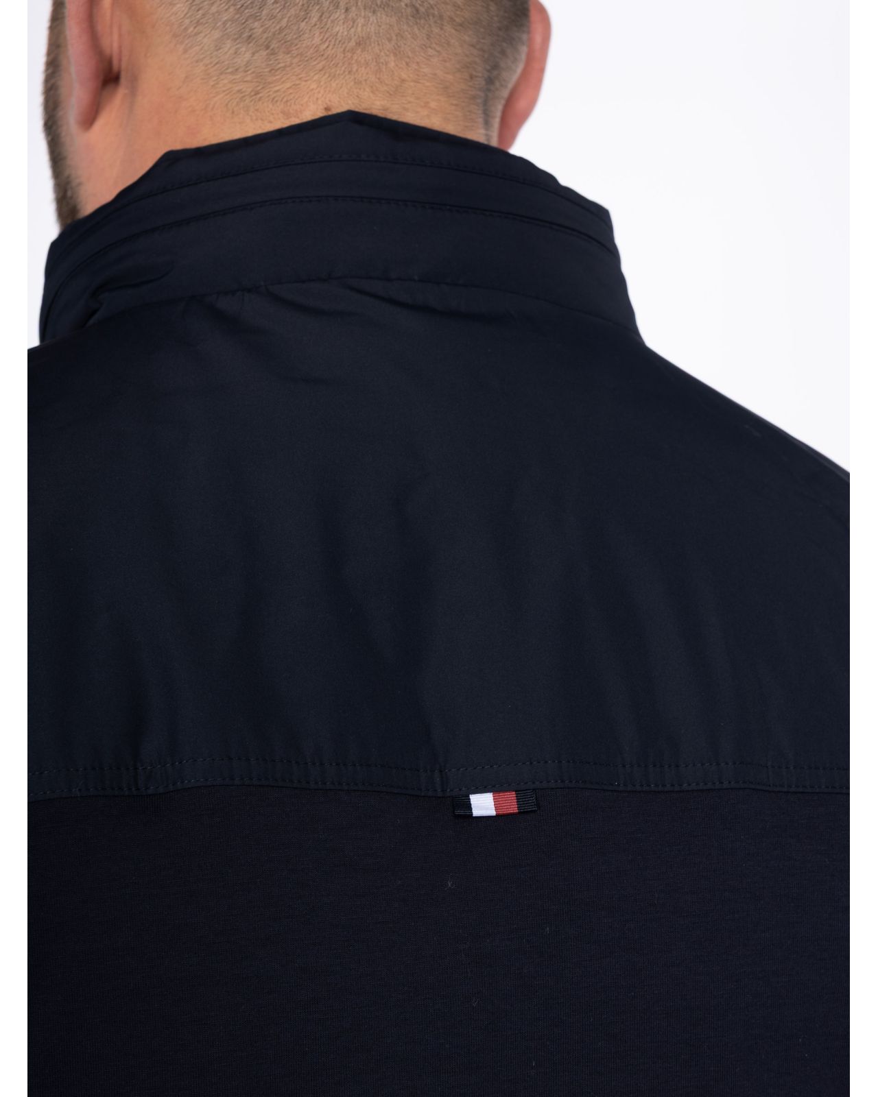 Blouson bimatière grande taille bleu marine