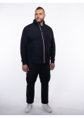 Blouson bimatière grande taille bleu marine