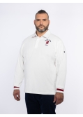 Polo manches longues grande taille écru