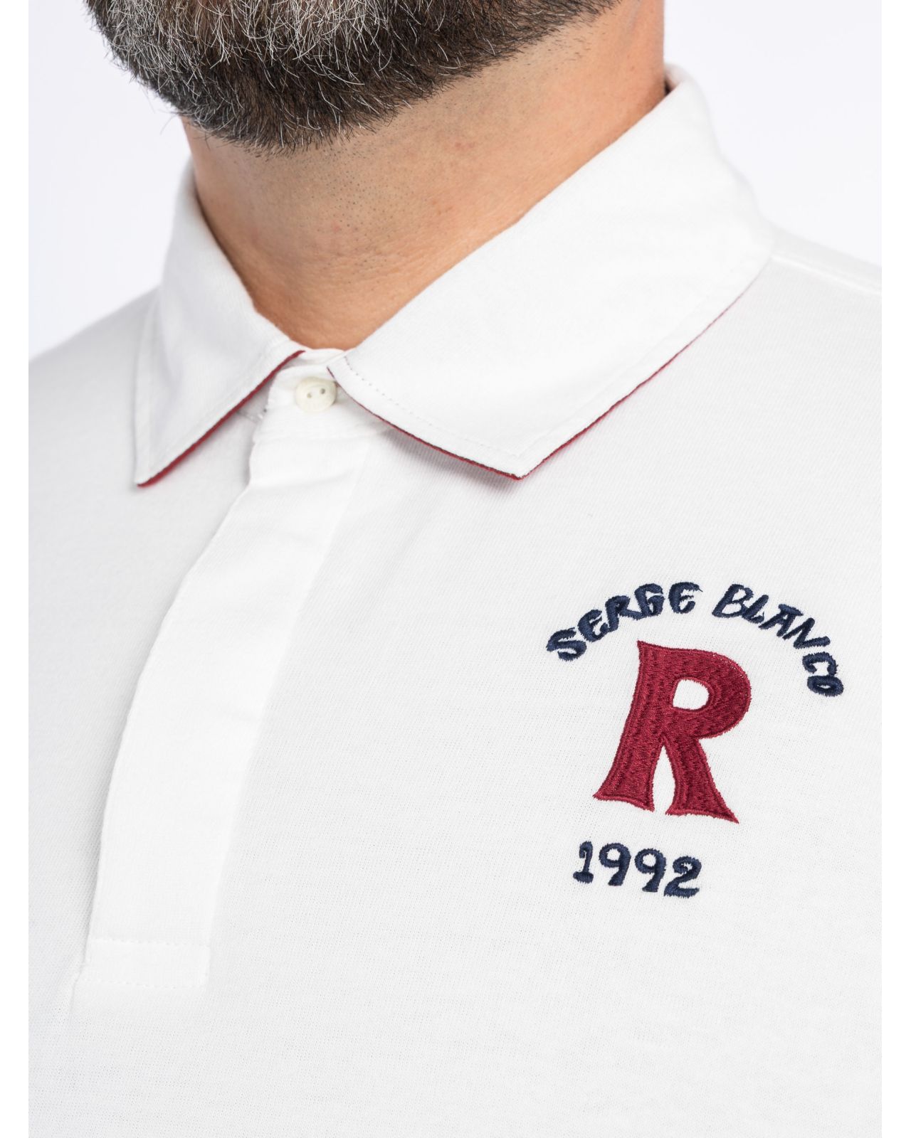 Polo manches longues grande taille écru