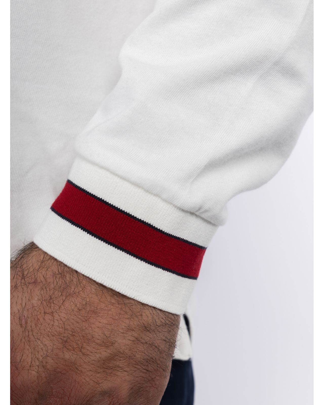 Polo manches longues grande taille écru