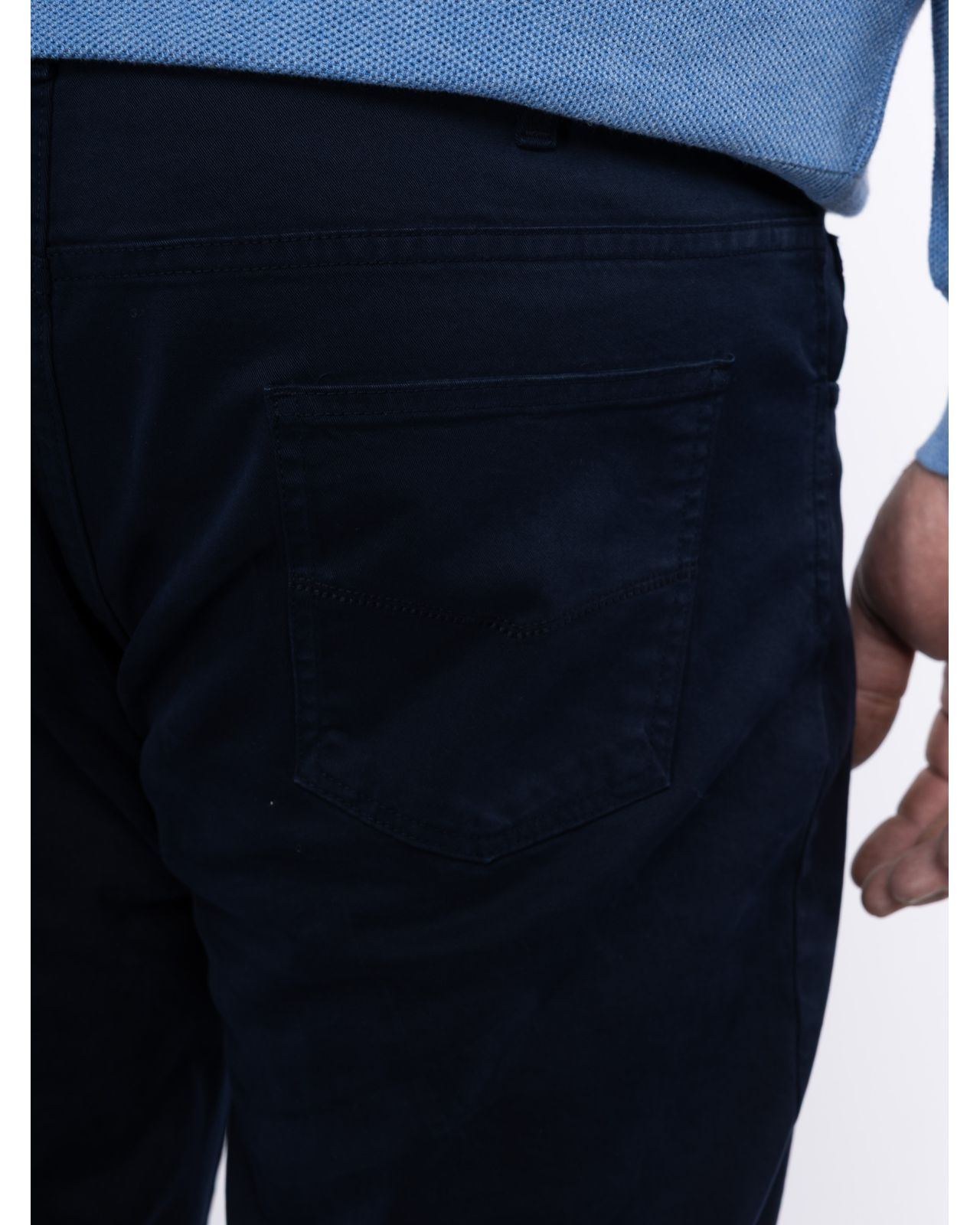 Pantalon 5 poches twill grande taille bleu marine