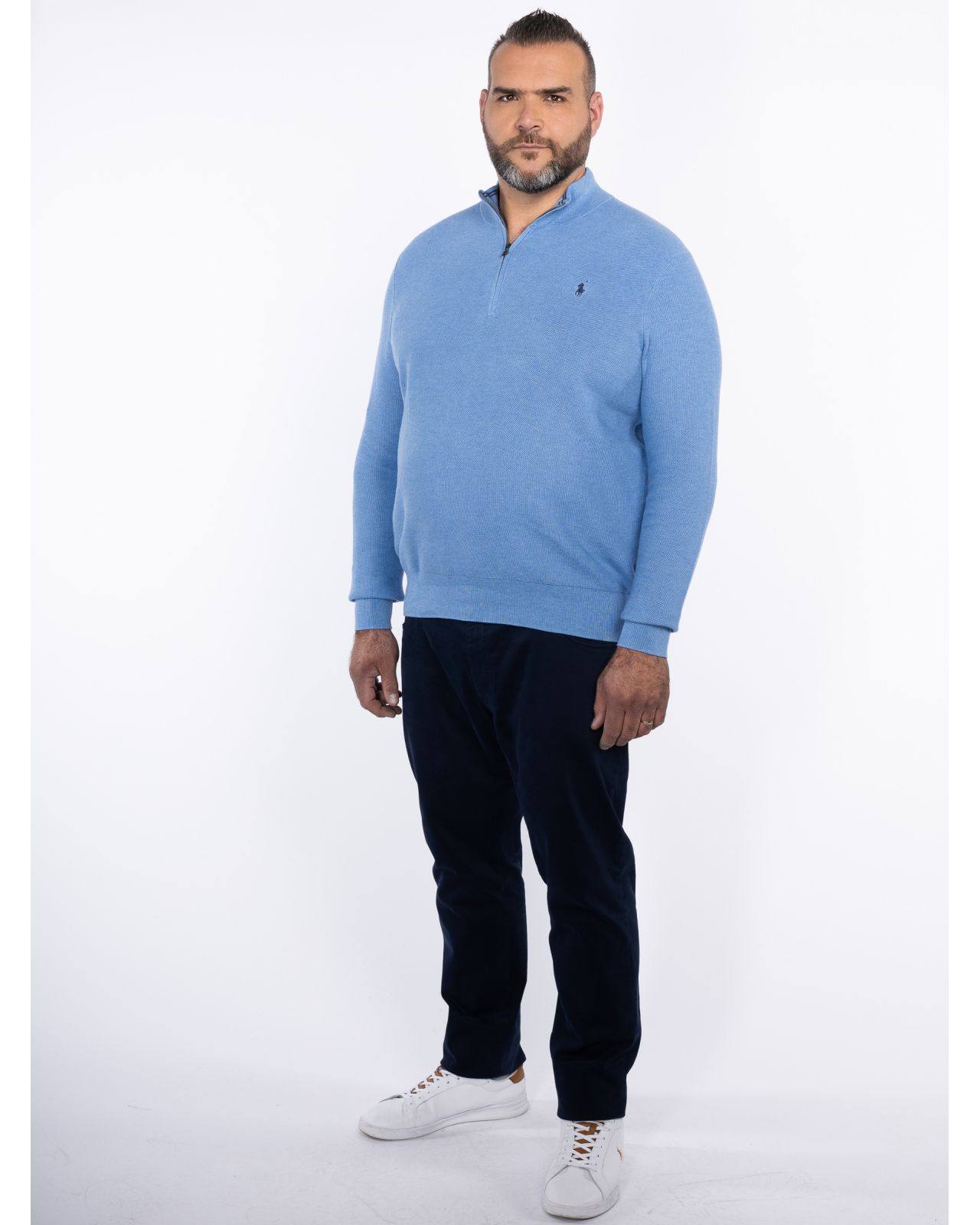 Pantalon 5 poches twill grande taille bleu marine