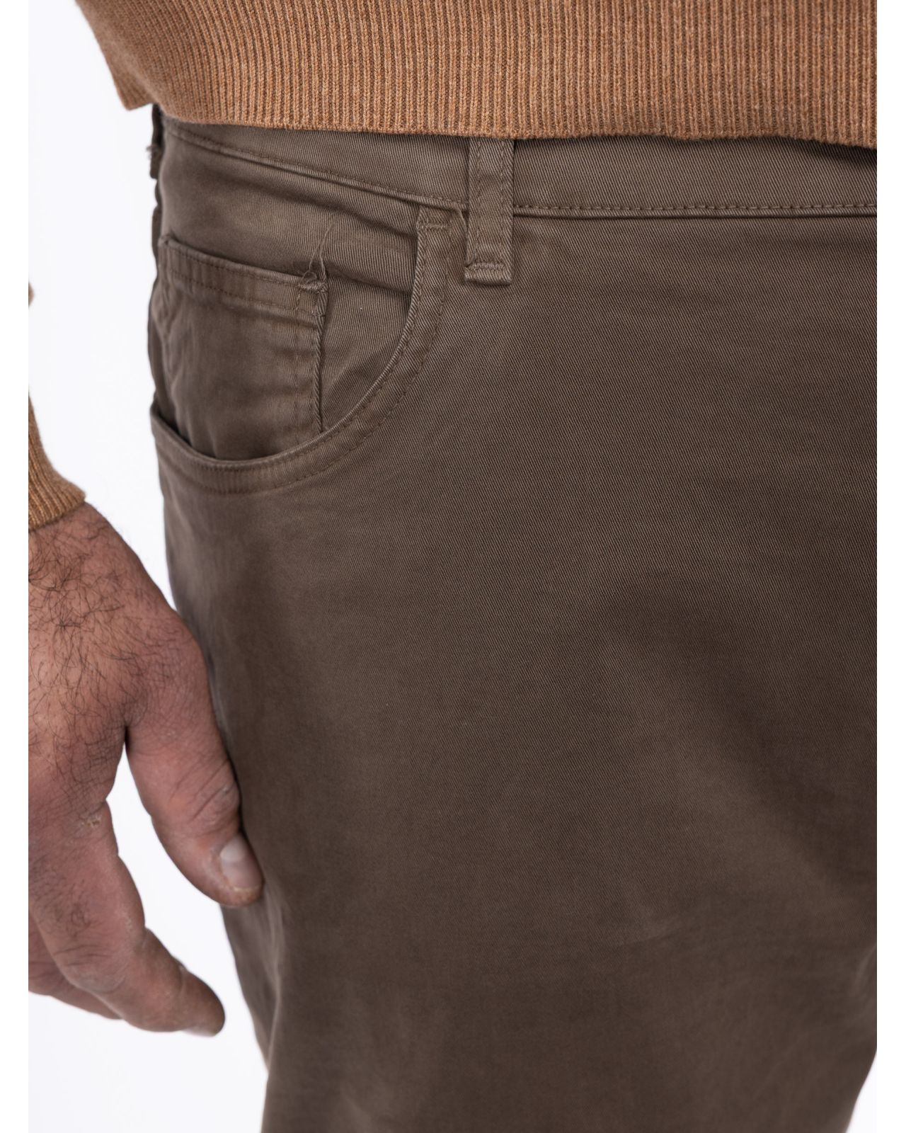 Pantalon 5 poches twill grande taille taupe