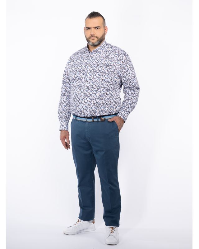 Pantalon chino avec ceinture grande taille bleu