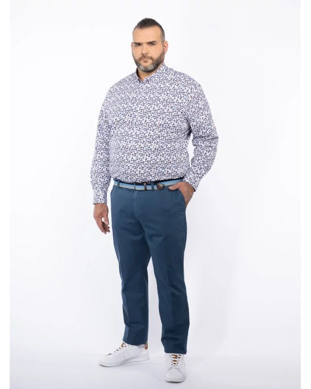 Pantalon chino avec ceinture grande taille bleu
