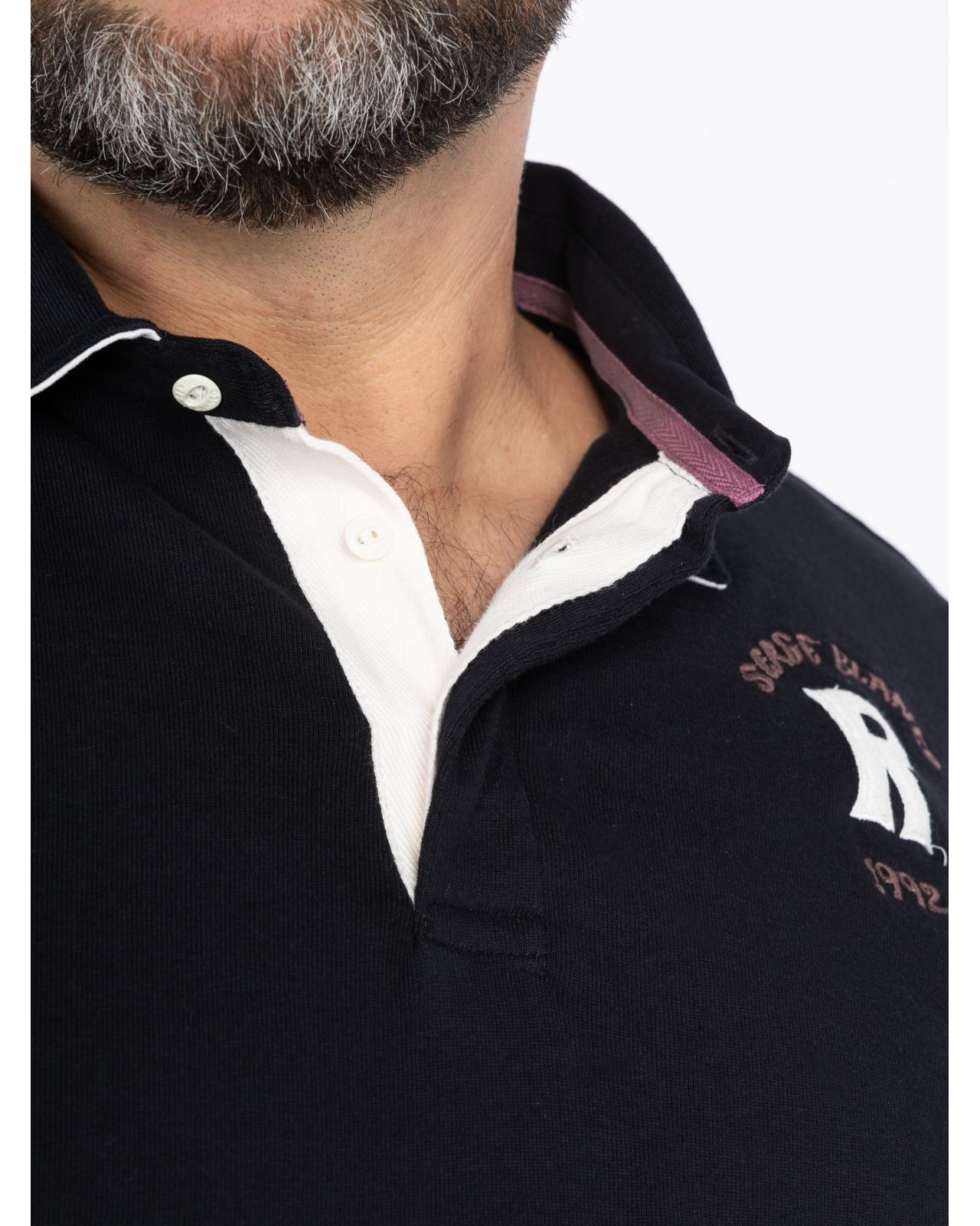 Polo manches longues grande taille noir