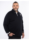 Polo manches longues grande taille noir