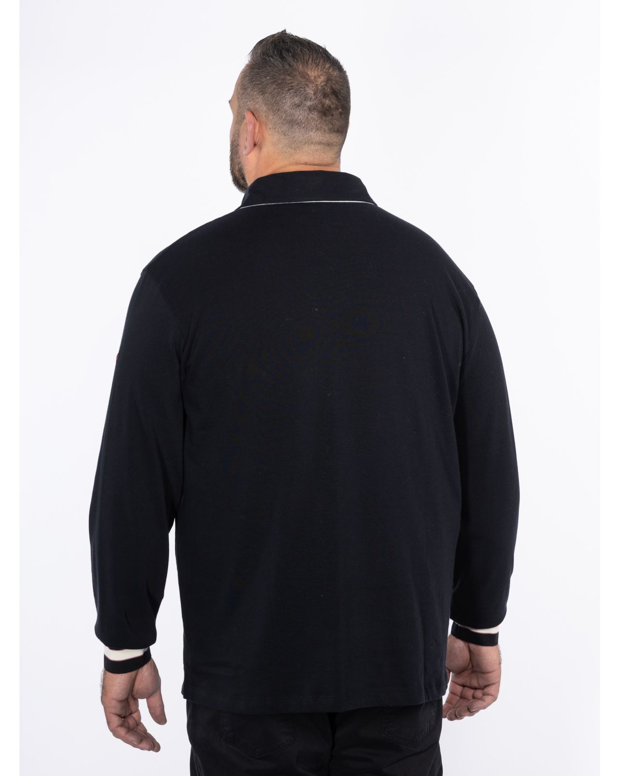 Polo manches longues grande taille noir