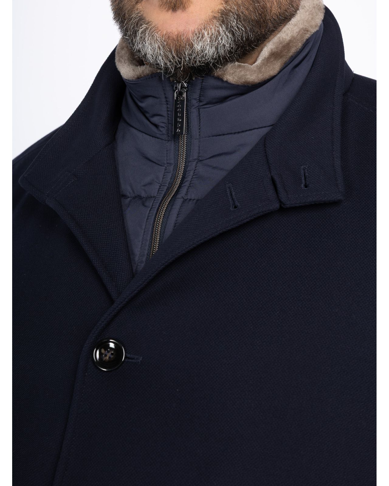 Manteau grande taille bleu marine
