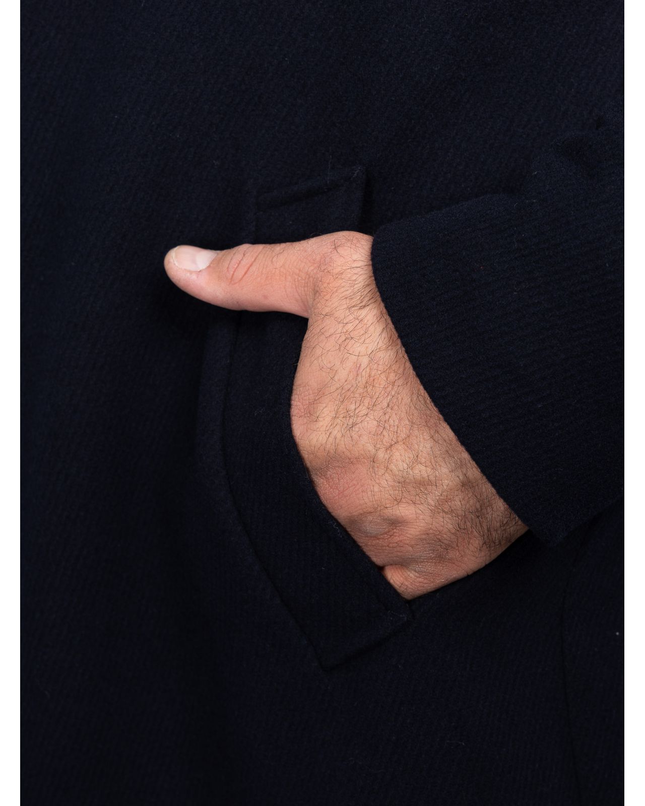 Manteau avec plastron amovible grande taille bleu marine