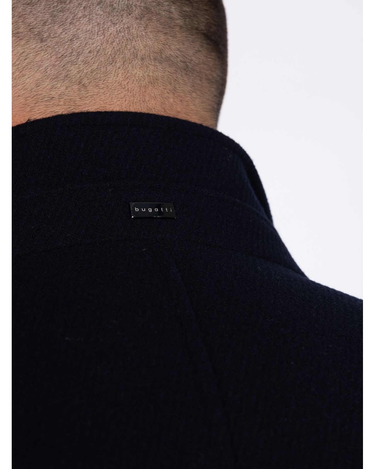 Manteau avec plastron amovible grande taille bleu marine