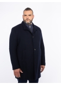 Manteau avec plastron amovible grande taille bleu marine
