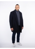 Manteau avec plastron amovible grande taille bleu marine