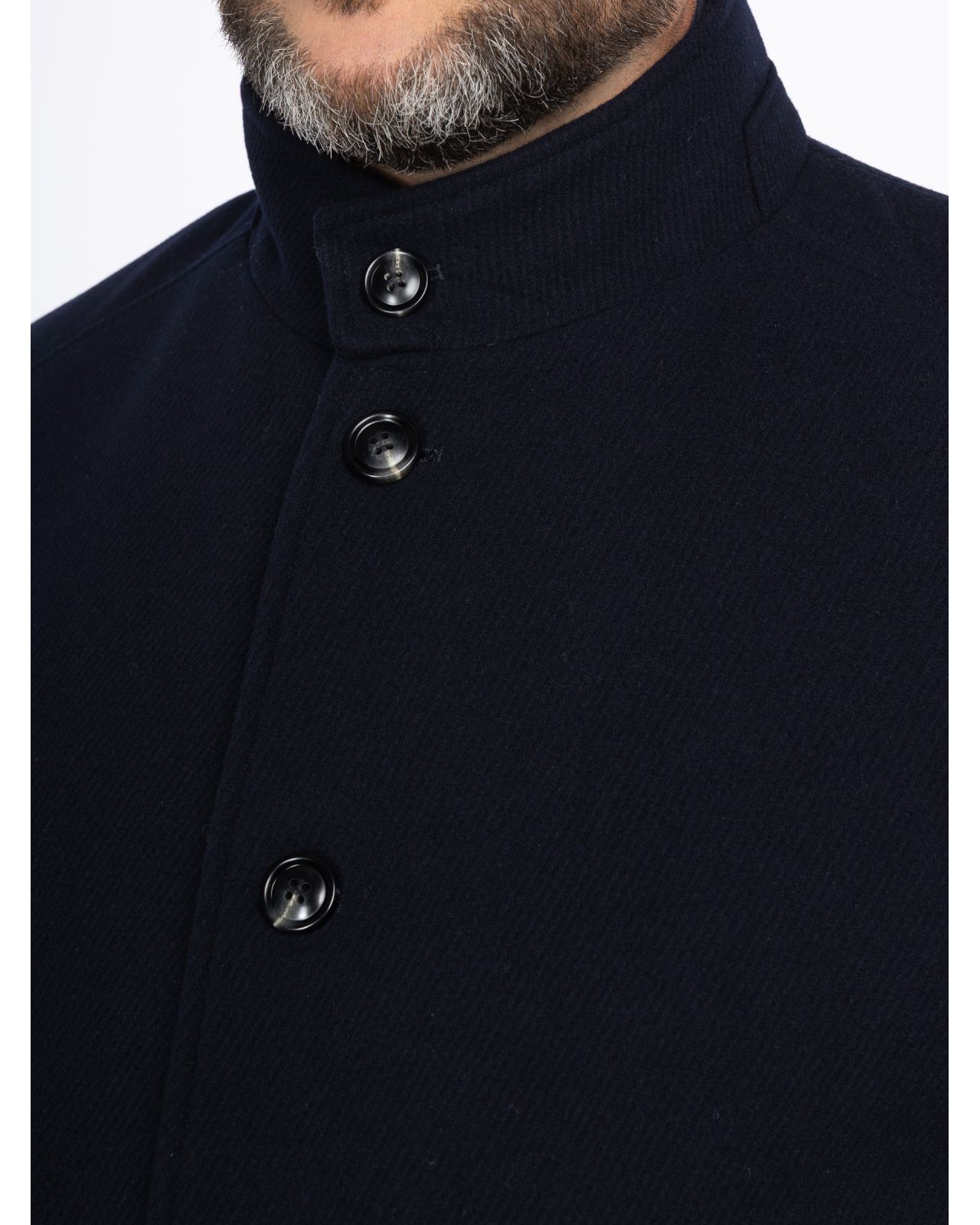 Manteau avec plastron amovible grande taille bleu marine