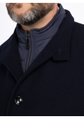 Manteau avec plastron amovible grande taille bleu marine