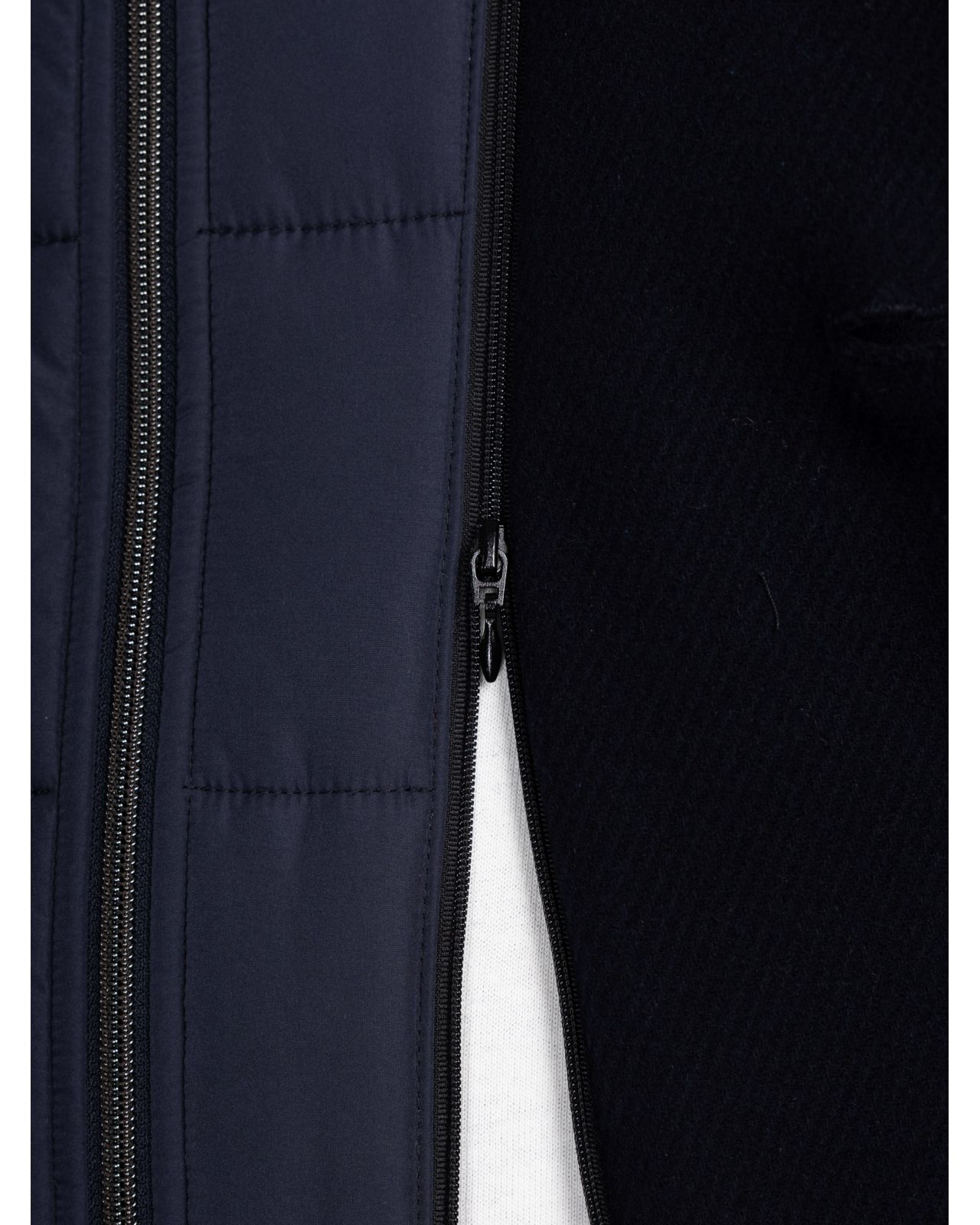 Manteau avec plastron amovible grande taille bleu marine