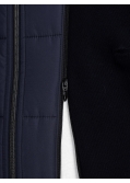 Manteau avec plastron amovible grande taille bleu marine