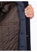 Manteau avec plastron amovible grande taille bleu marine