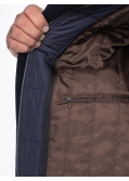 Manteau avec plastron amovible grande taille bleu marine