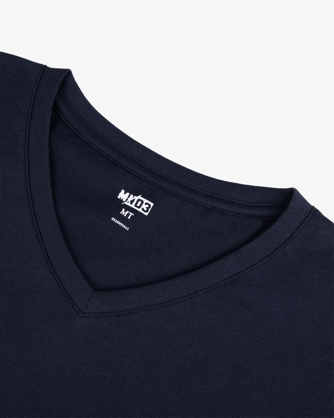 T-shirt col V pour homme grand bleu marine